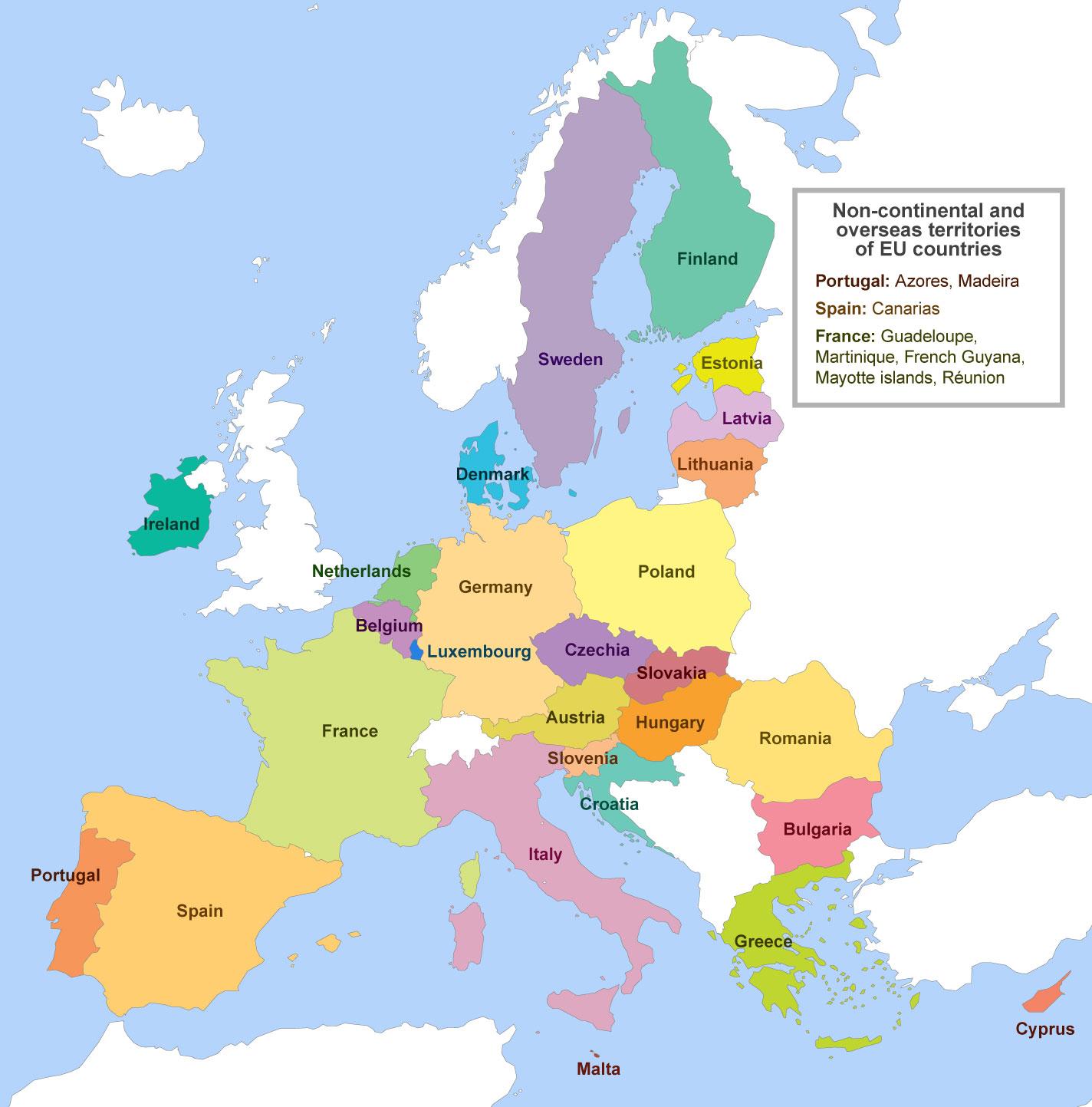 EU trademark registration map showing all 27 EU member states covered by a single EU trademark application