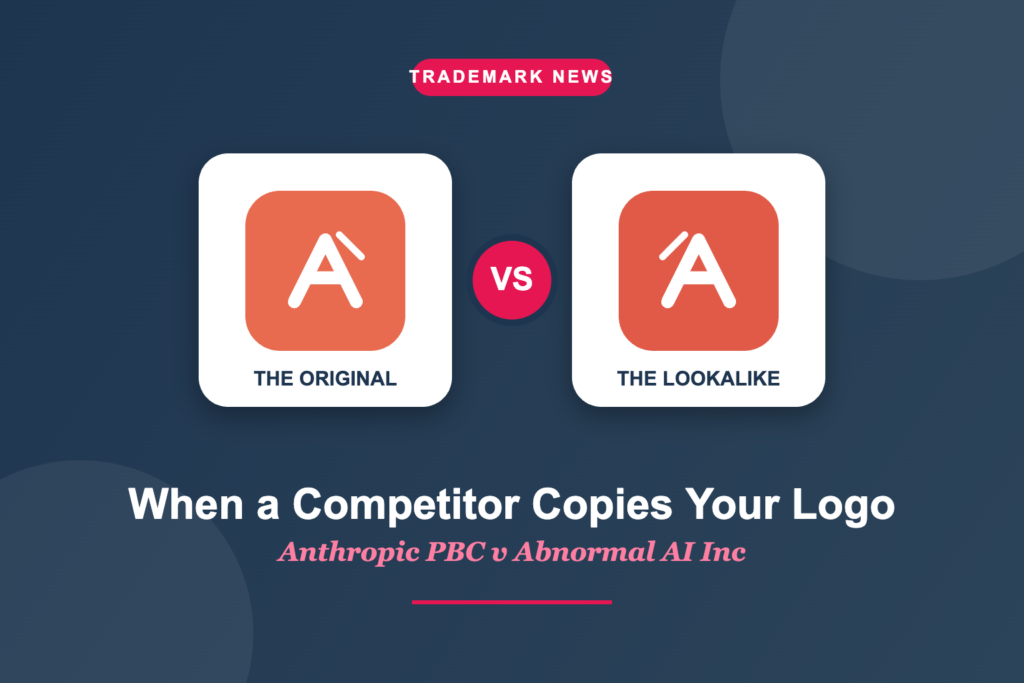 Two near-identical logo marks side by side illustrating the Anthropic v Abnormal AI logo trademark infringement case
