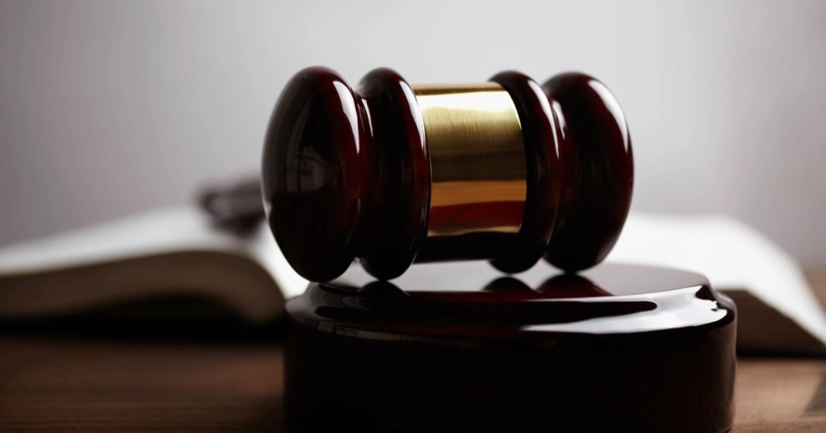 Wooden court gavel representing a trademark dispute