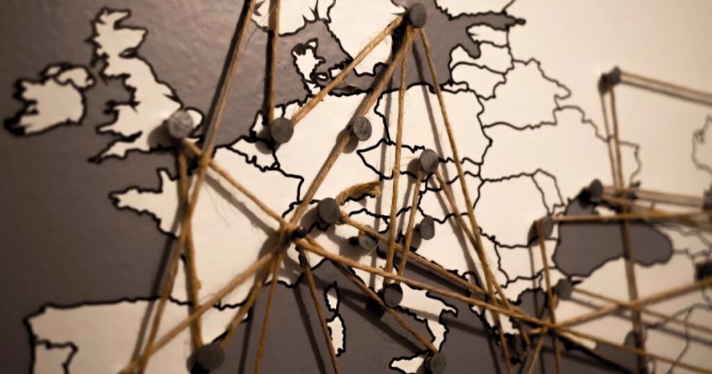 Map of Europe with pins marking trademark territories