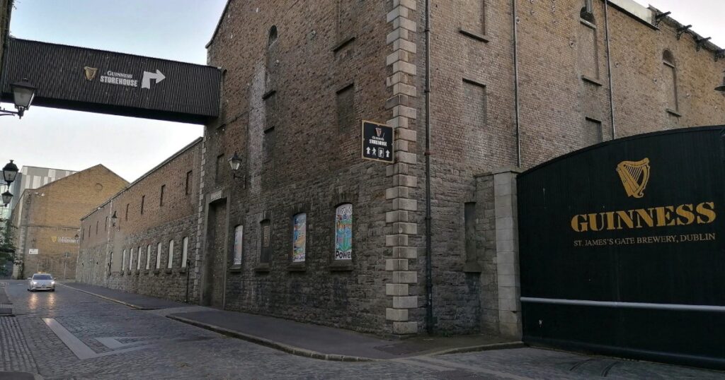 The St James’s Gate Brewery gate in Dublin, the registered address of one half of the split GUINNESS trademark registration