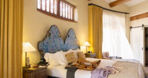 A guest bedroom in a small bed and breakfast, illustrating the Airbnb and bnb-side trademark dispute over the descriptive term BnB