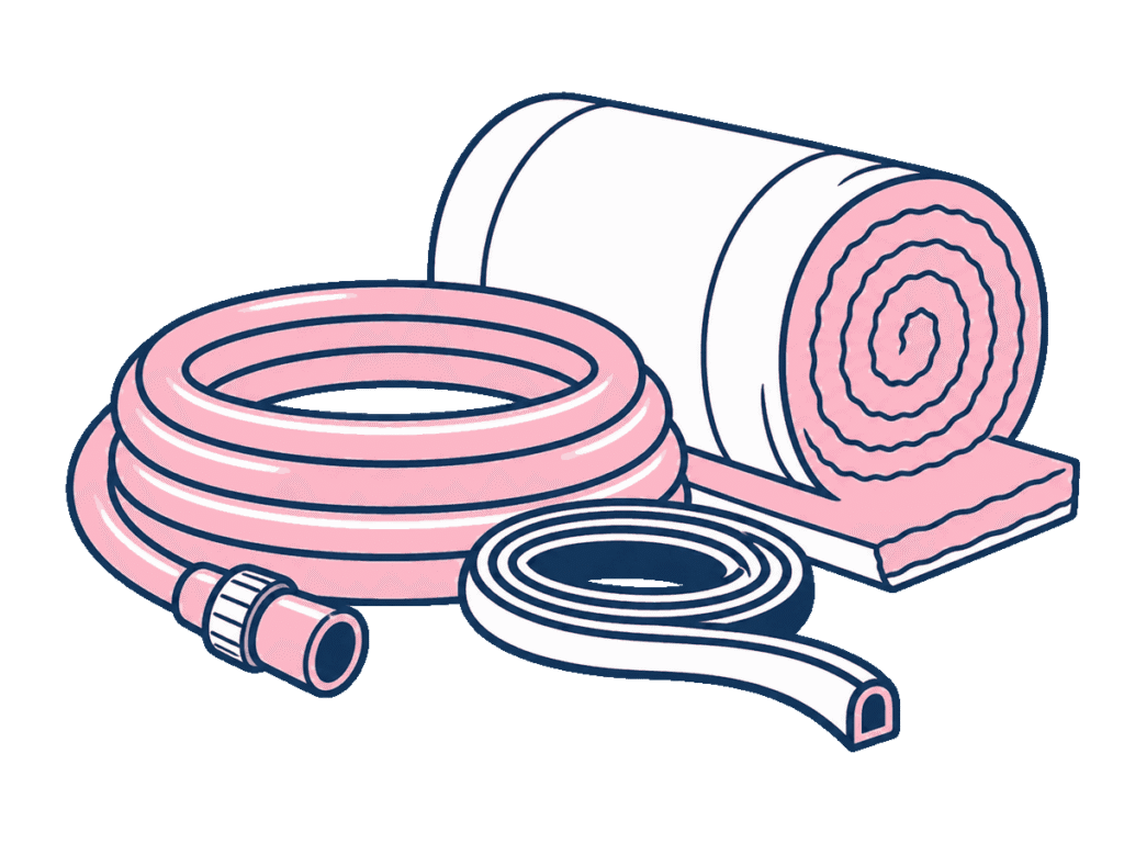 Illustration for trademark class 17: Rubber & Plastics
