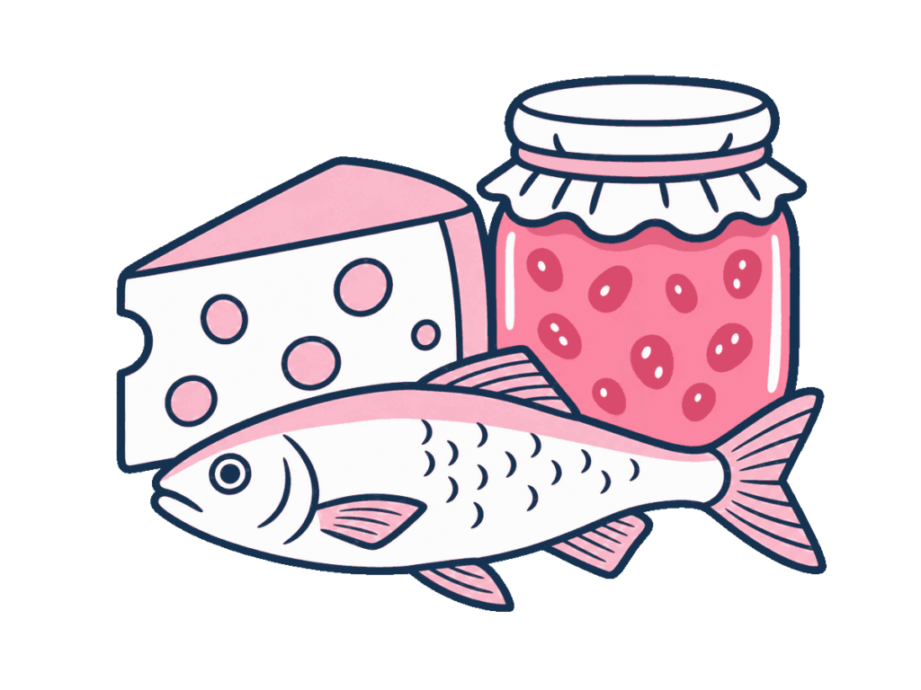Illustration for trademark class 29: Meat, Dairy & Preserved Foods