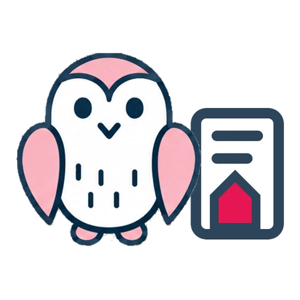 Temmy the owl holding a letter with a stop notice