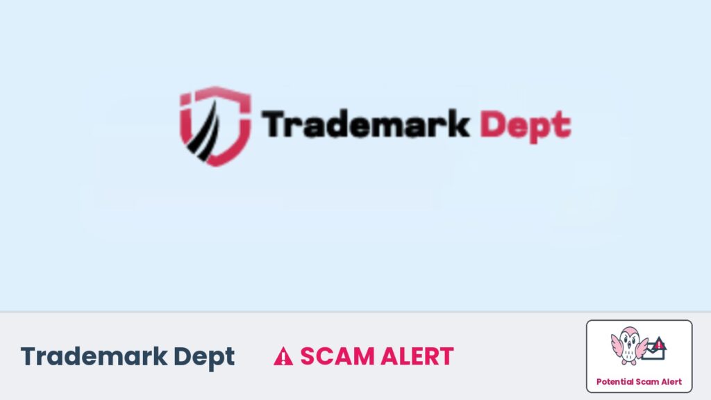 Trademark Dept logo from the website, scam alert